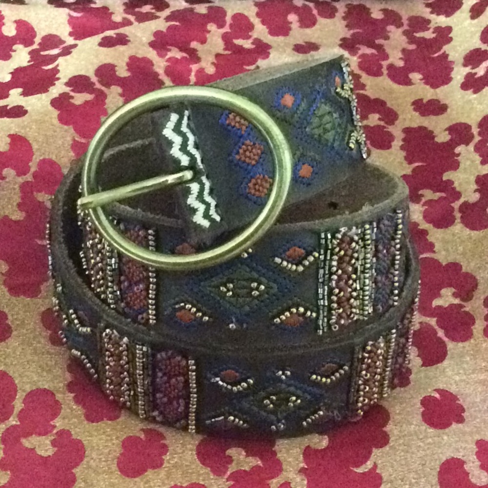 NWT Lucky Brand Beaded & Embroidered Belt